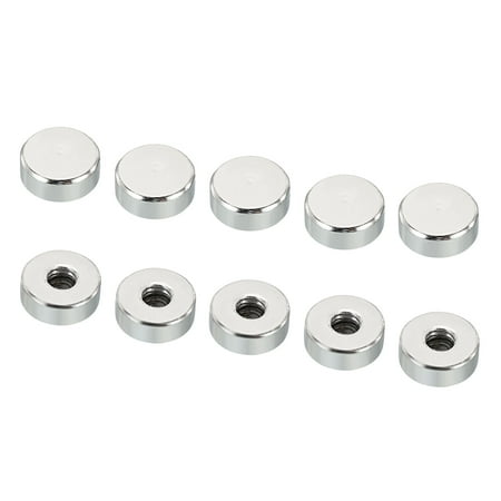 

Uxcell M6 Cap Nut Bolt Cover Screw Caps Insert Female Thread Flat Knob Silver Tone 10 Pack