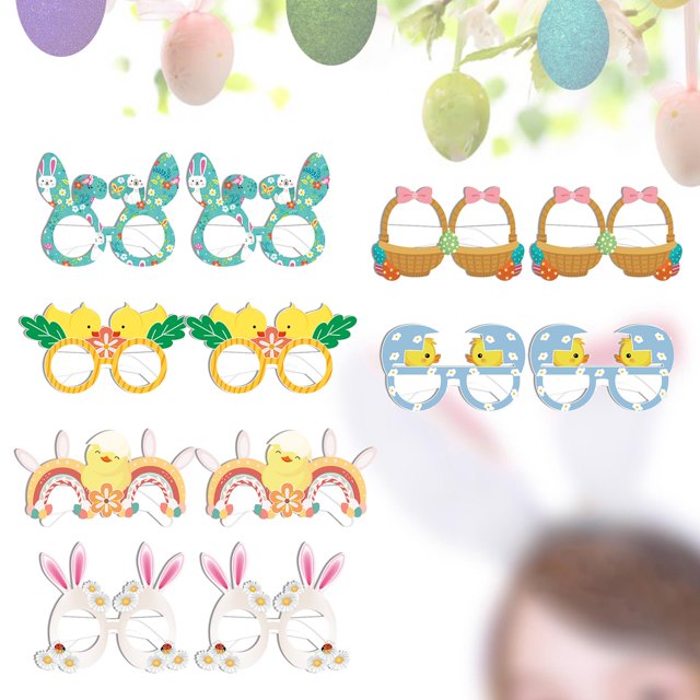 Gafas de Pascua perfecl Rellenos de huevos de Pascua Accesorios 12 piezas estilo B