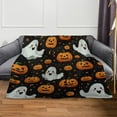thumbnail image 5 of Halloween Fleece Throw Blanket,Ghost Pumpkin Lantens Print Soft Throws for Bed Couch Sofa,Decorative Halloween Flannel Soft Throw Blanket for Women,Men,Kids,4.92*6.56Ft, 5 of 7