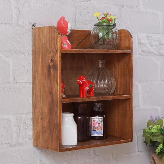 3-Tier Wooden Bedside Bookcase Shelving Display Storage Wood Shelf Shelves Cube Furniture Cabinet Red