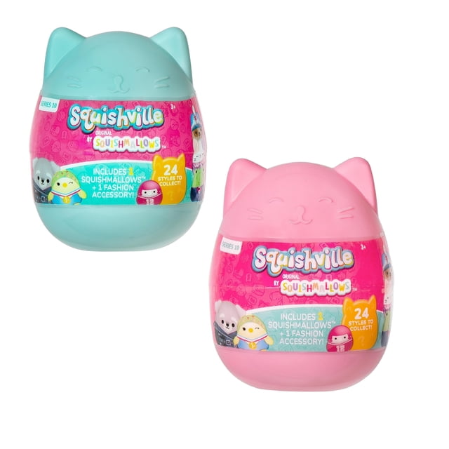 Peluche Squishmallows Squishville Series 10 Mini Mystery, paquete de 2
