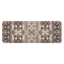 Brown Geometric Diamond Heart Pattern Kitchen Rug Mat,Kitchen Runner Rugs Non Skid Washable,Decorative Kitchen Floor Mats for Kitchen,Sink,Laundry,17"x47.2"
