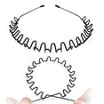 thumbnail image 5 of Metal Hair Bands,Wavy Hair Hoop Unisex Black Wavy Headband Slicked Back Headband Non Slip Sports Hairband for Women Men Headbands, 5 of 8