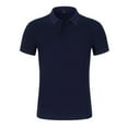 thumbnail image 3 of IYTR Mens Business Shirts Fashion Relaxed Fit Shirts Casual Comfy Summer Solid Color Short Sleeve T Shirts Button-up Round Neck Navy XXL, 3 of 6