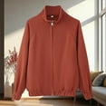 thumbnail image 5 of Dasayo Red Coat Women Bomber Motorcycle Barn Elastic Hem Zipper Jackets Jackets for Women M, 5 of 5