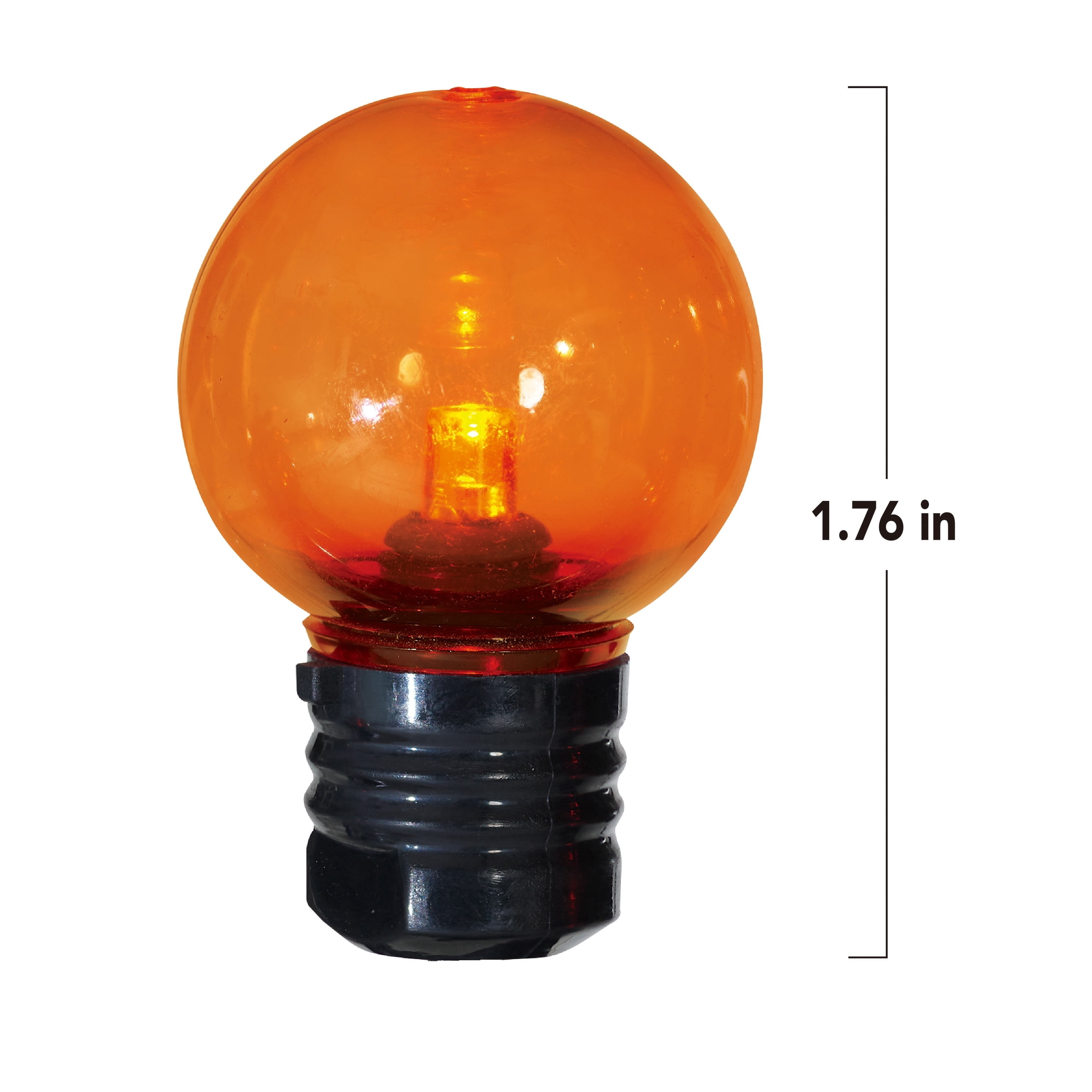 Indoor/Outdoor 70-Count LED G30 Globe String Lights, Orange, 21', Halloween by Way To Celebrate