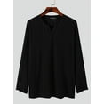 thumbnail image 6 of INCERUN Men's Long Sleeve Casual Loose Solid Color Knitted Top Pullover, 6 of 9