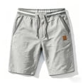 thumbnail image 4 of LEKWK Summer Casual Shorts for Men Lightweight Beach Lounge Wear Elastic Waist with Drawstring Comfy Relaxed Fit Workout Athletic Golf Bottoms with Side Pockets Gray XXL, 4 of 5