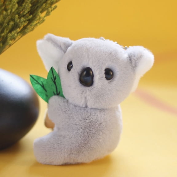 ELAYARD Koala Plush Keychain Backpack Charm Soft PP Cotton Material Grey Color