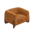 thumbnail image 3 of Noble House Modern Upholstered Boucle Arm Chair,Tuxedo Design with Unique Triangular Birch Legs,Caramel, 3 of 9