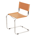thumbnail image 4 of Breuer Chair Company Mart Stam Cantilever Side Chair w/ Chrome Steel Frame & Camel Bonded Leather by Furnish Theory, 4 of 7