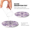 thumbnail image 5 of Round Ceramic Car Coasters 2 Pack Absorptive Clean Cork Bottom For Anti-Slip Use On Most Cars Mediumpurple Moroccan Trellis Hand-Drawn Sketch_2, 5 of 8