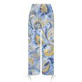 thumbnail image 6 of kaondbfi Womens Pants Wide Leg High Waisted Adjustable Trousers with Pockets Casual Lightweight Summer Casual Pants for Women, 6 of 9