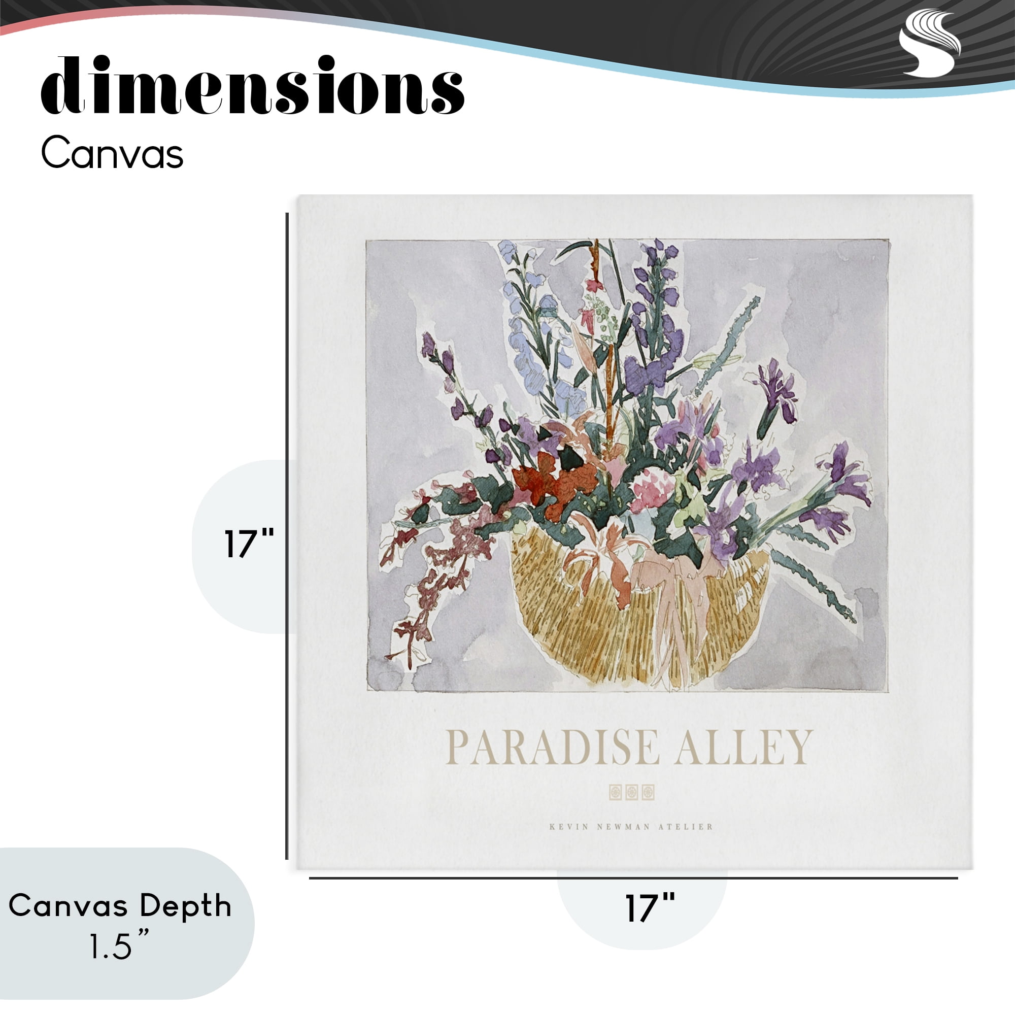 Stupell Industries Paradise Alley Basket of Flowers Canvas Wall Art, design by Jadei Graphics