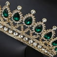 thumbnail image 4 of EeaseMX 1 Set Unique Bride Crown Necklace Earring Set Elegant Jewelry Wedding Dress Accessories Accesorio de vestuario para mujeres Mujer (Verde), 4 of 8