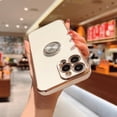 thumbnail image 5 of Allytech Case Compatible with iPhone 11 Pro ,Soft Rubber Protective Phone Case ,Luxury Shiny Ring Holder Electroplated Plating Rose Gold Edge Rotatable Magnetic Stand Case, White, 5 of 5