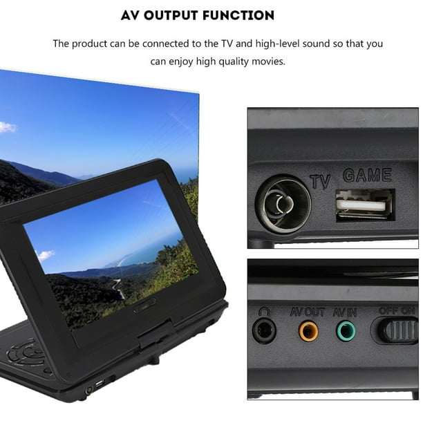 Reproductor de DVD portátil, reproductor de DVD HD TV de 10,1 pulgadas, reproductor de DVD para juegos USB adaptado para la perfección