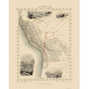 Peru Bolivia - Tallis 1851 - 23.00 x 28.83 - Glossy Satin Paper