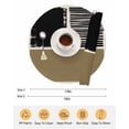 thumbnail image 6 of 15 Inch Round Placemats Set of 6, Brown Black Non Slip Heat Insulation PP Table Mats, Farmhouse Striped Modern Abstract Art Washable Place Mats for Kitchen Dining Party Table Decor, 6 of 7