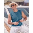 thumbnail image 3 of RICHCOIN Mens Tank Top Round Neck Sleeveless Muscle Shirts Lightweight Summer Beach Textured Tee, 3 of 7