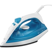 Compact Steam Iron, 1200 Watts, Non-Stick Soleplate, Powerful Shot of Steam, Horizontal or Vertical, Spray Mist, Precision Tip, White/Blue