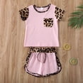 thumbnail image 2 of 1-6Years Toddler Kids Baby Girl Casual sportswear Leopard Outfits Tops Shirt  Short Pants, 2 of 8