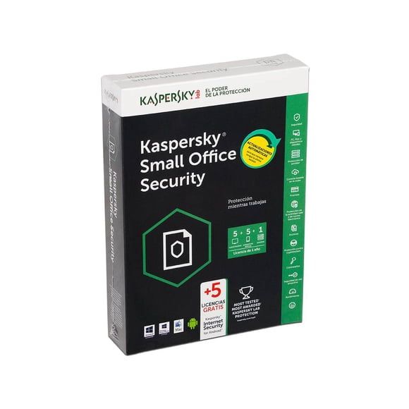 Kaspersky Small Office Security 5, 1 Servidor, 5 computadoras, 1 Año. Kaspersky Lab TMKS-175
