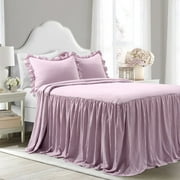 Lush Decor Ruffle Skirt 3-Piece Gray Bedspread Set