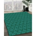 thumbnail image 3 of Ahgly Company Machine Washable Indoor Square Transitional Medium Teal Green Area Rugs, 5' Square, 3 of 7