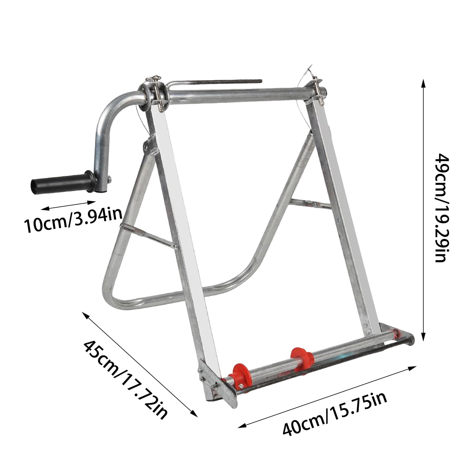 All Metal Fire Hose Reel Foldable Manual Winding Hose Storage Device Portable For Farm Irrigation & Fire Fighting(Silver 19.3x17.7 Inch)