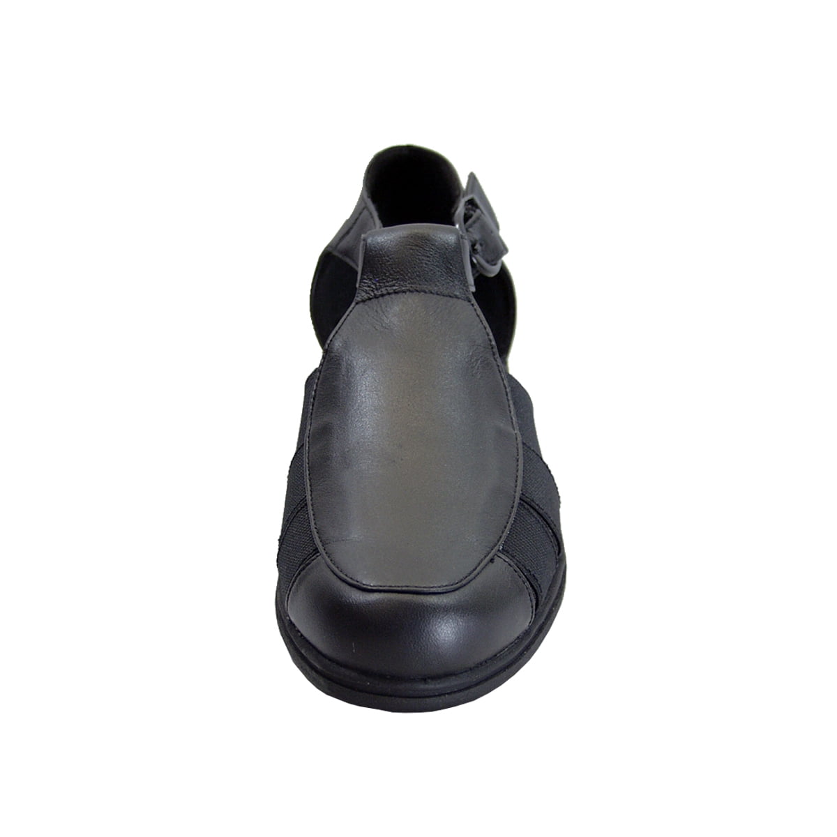 24 HOUR COMFORT Nala Women's Wide Width T-Strap Comfort Leather Shoes BLACK 8.5
