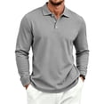 thumbnail image 2 of Mfakffe Men's Polo Shirt Long Sleeve Golf Shirts Quick Dry Lightweight 3-Button Performance Work Fishing Athletic, 2 of 5