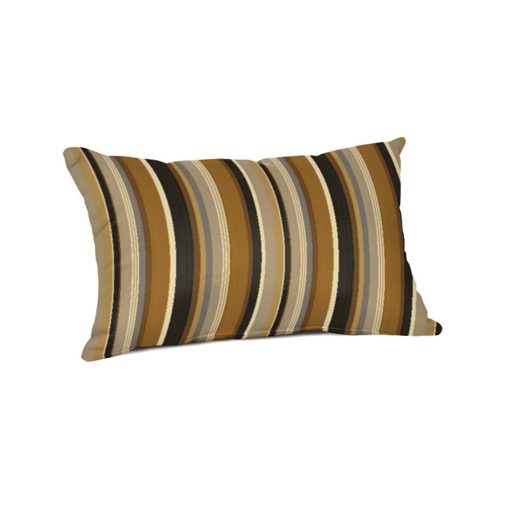 Sunbrella Rectangle 20 x 13 in. Throw Pillow Espresso Stripe