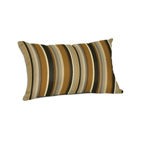 Sunbrella Pillow Covers - Sunbrella Rectangle 20 x 13 in. Throw Pillow - Espresso Stripe