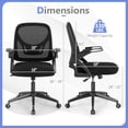 thumbnail image 3 of Costway Mesh Office Chair with Lumbar Support & Flip-up Arms Rolling Casters for Work, 3 of 10