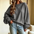 thumbnail image 2 of Staron Fall Winter Sweaters for Women Chunky Knit Loose Round Neck Long Sleeve Casual Oversized Comfy Pullover Tops, Gray XL, 2 of 6