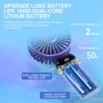 thumbnail image 3 of Mistaha Mini Portable Fan Handheld Fan Rechargeable Small Desk Fan 5 Speeds 90° Foldable Battery, 3 of 8