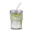 thumbnail image 1 of BLUEPOLAR - Vaso de agua de vidrio de 13 oz/400 ml con popote y tapa, sellado para llevar en pared gruesa, taza de caf&eacute; helado, taza de vidrio para agua, t&eacute; helado, jugo de fruta, 1 of 9