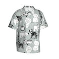 thumbnail image 2 of Balery African Animals Print Men's Hawaiian Shirts Short Sleeve Beach Shirt Relaxed Fit Vacation Button Down Shirts-XX-Large, 2 of 9