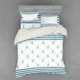 thumbnail image 2 of Ambesonne Anchor Bedding Set 3 Pcs, Abstract Stripes Chain, Twin, Slate Blue White, 2 of 3