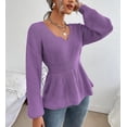 thumbnail image 4 of Sherrylily Fall Women Long Sleeve Sweaters Knit Sweater Casual V Neck Pullover, 4 of 5