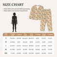 thumbnail image 4 of Fuzoiu Autumn With Hedgehog Print Women's Long-Sleeved Pajama,Lounge Button Down Nightwear,Womens Notch Collar Pajama Set-Medium, 4 of 7