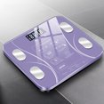 thumbnail image 4 of Graflsoa Smart Home Body Fat Scale with 15 Metrics, Ultra-Thin Design, Tempered Glass, 180kg Capacity, Purple Option, Battery Operated (Batteries Not Included), 4 of 7
