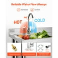 thumbnail image 4 of KFFKFF Stainless Steel Utility Sink, Free Standing Single Bowl Commercial Kitchen Sink with Faucet, Utility Right Basin Workbench with Hot & Cold Water Pipe, 4 of 9