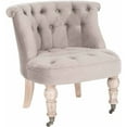 thumbnail image 2 of SAFAVIEH Carlin Classic Farmhouse Tufted Chair with Casters, Mushroom, 2 of 4