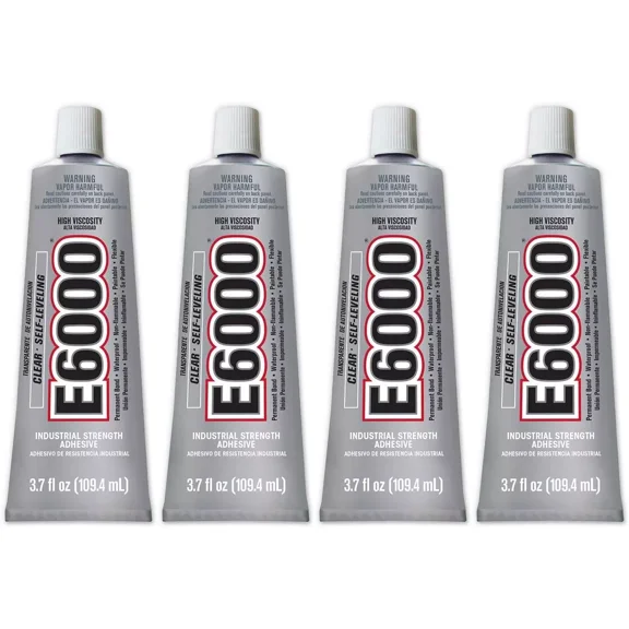 E6000 High Viscosity Adhesive, 3.7 Fluid Ounces - 4 Pack