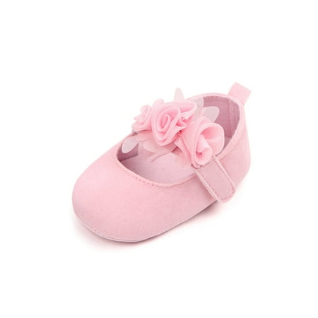 

Ritualay Infant Mary Jane Soft Sole Baby Shoes Magic Tape Flats Cute Breathable Loafer Flat Walking Daily First Walker Princess Shoe Pink 4C