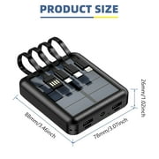 20000mAh Solar Power Bank Waterproof Emergency Solar Charger 4 USB Ports External Charger Power Bank for Cell Phone by DFITO,Black