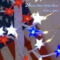 thumbnail image 4 of 4th of July Decorations Lighted Tree, 24 Inch Patriotic Tabletop Decor, 24 LED Red White & Blue Star Lights, 8 Modes USB & Battery Operated, July 4th Tree for Home Office Desk Mantel, 4 of 9