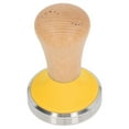 thumbnail image 4 of Coffee Tamper, Wooden Coffee Tamper Rustproof Stainless Steel Ergonomic Handle Easy To   For Beginners Yellow 58mm/2.3in, 4 of 8